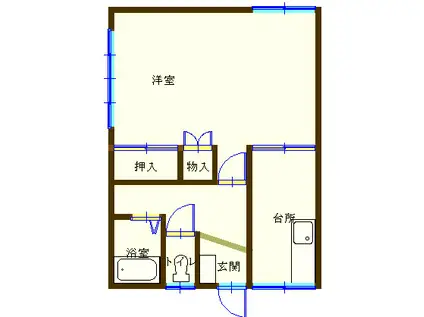 コーポワタナベ(1K/2階)の間取り写真