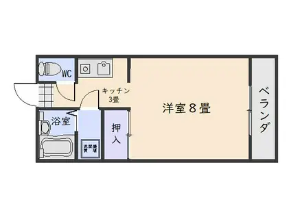 BASIC城山305号(1K/3階)の間取り写真