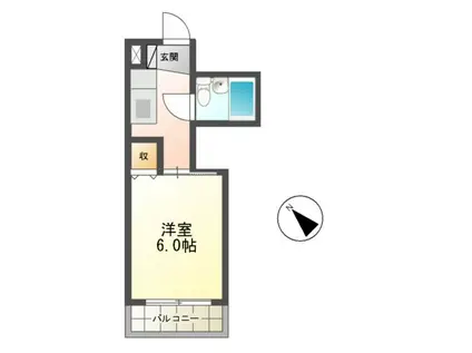 シンフォニースクエアII(1K/2階)の間取り写真