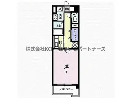 ユウメイトビル(1K/1階)の間取り写真