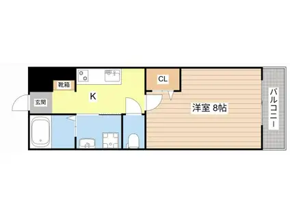 フェニックスII(1K/2階)の間取り写真