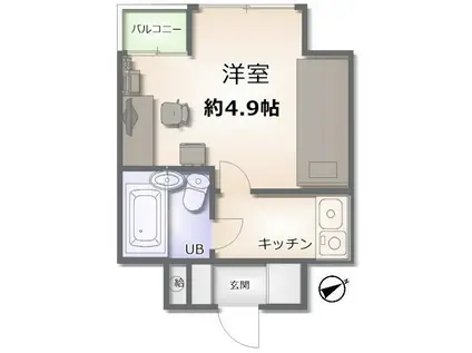 宇都宮ダイカンプラザスポーツメント(1K/3階)の間取り写真