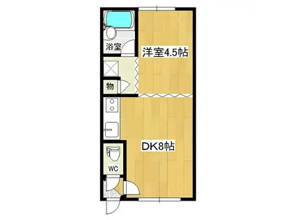 コーポ凌I(1DK/1階)の間取り写真