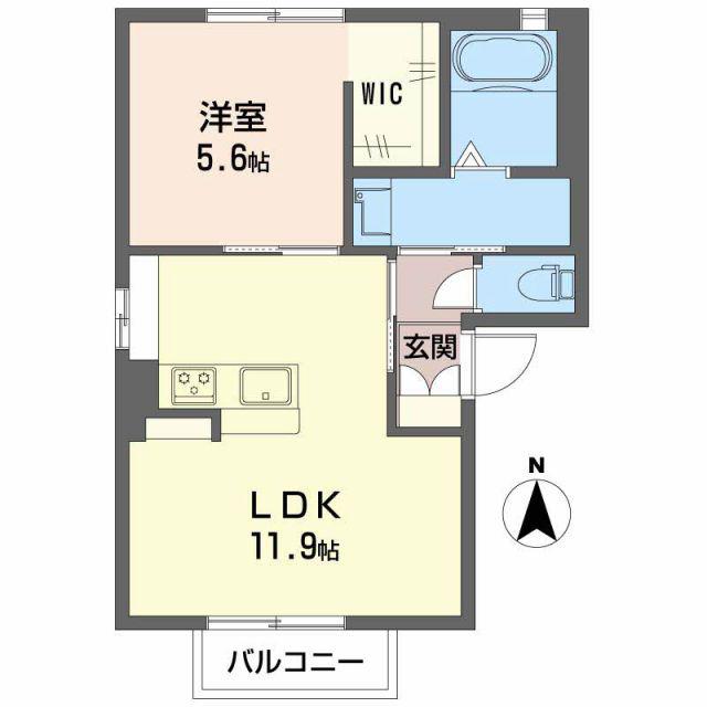 フレグランス広畑C(1LDK/2階)の間取り写真