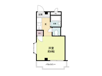 サンライフ(1K/2階)の間取り写真