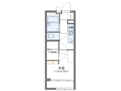 BONHEUR弐番館(1K/1階)の間取り写真