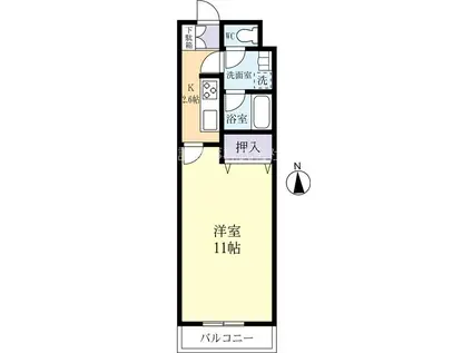 イエローコート(1K/1階)の間取り写真