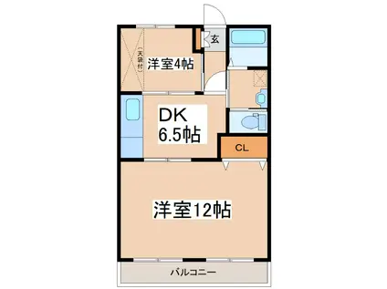 サンライト志布志(2DK/1階)の間取り写真