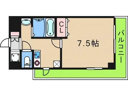 MPLAZA住吉公園弐番館(1K/8階)の間取り写真