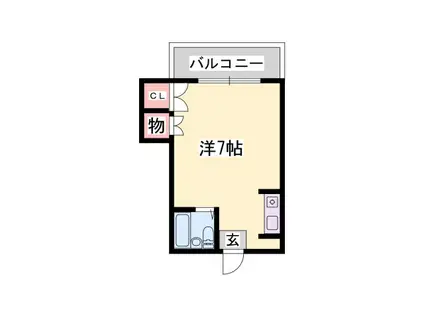 錦アトリオ(ワンルーム/1階)の間取り写真