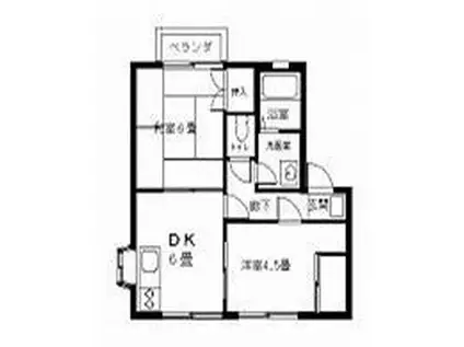 アプロード東手城A(2DK/2階)の間取り写真