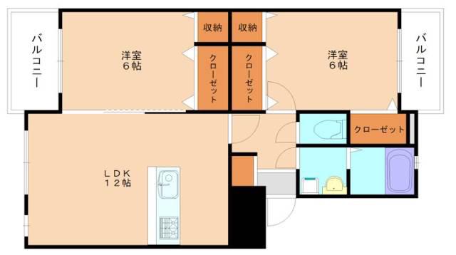 キャロットJ(2LDK/3階)の間取り写真
