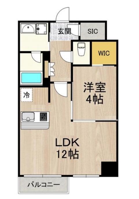 LEGALAND難波南(1LDK/2階)の間取り写真
