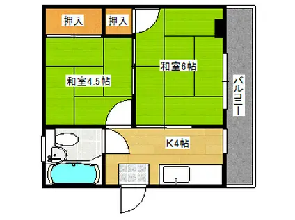 シートピア井口台(2K/1階)の間取り写真