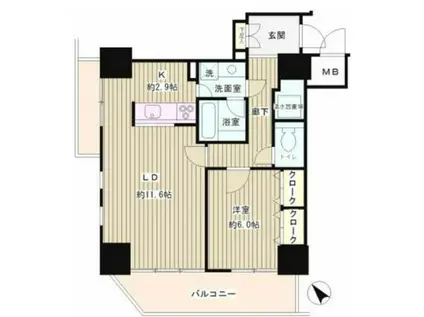 トレステージ目黒(1LDK/5階)の間取り写真