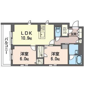 エラブル(2LDK/3階)の間取り写真