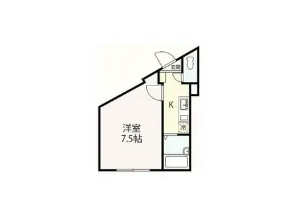 プランドール(1K/1階)の間取り写真