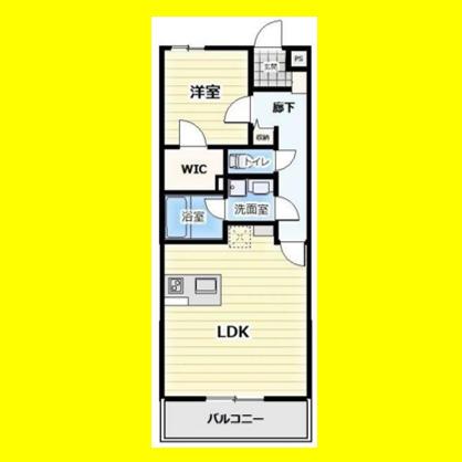 ぱくたうんルナ新通(1LDK/4階)の間取り写真