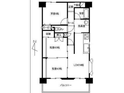 ロワイヤルユウスタシオン(3LDK/6階)の間取り写真
