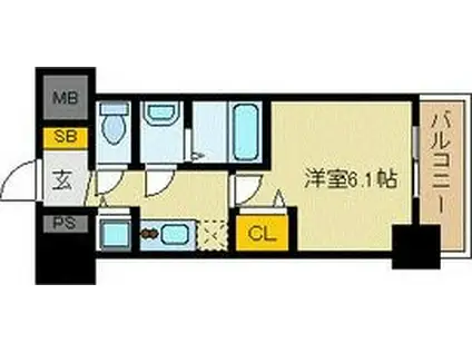 プレサンス新大阪ザシティ(1K/2階)の間取り写真