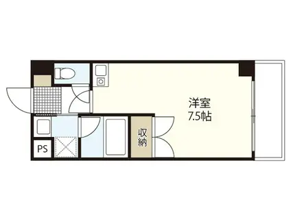 福地産業西十日市ビル(ワンルーム/3階)の間取り写真