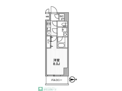 LUNIQ新御徒町I(1K/13階)の間取り写真