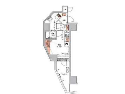 ハーモニーレジデンス三田(ワンルーム/3階)の間取り写真