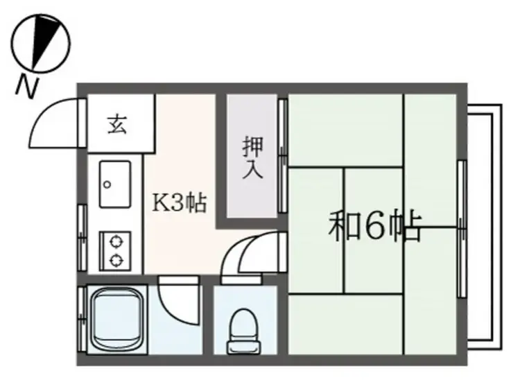 第2あぜりあ荘 1階階 間取り