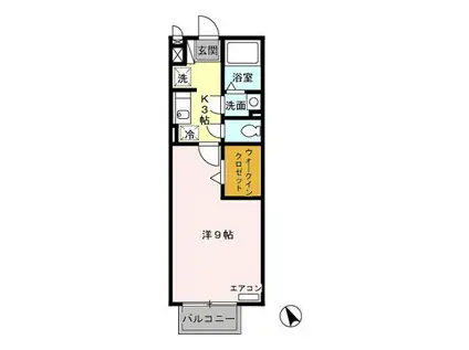 サンシュテルン(1K/2階)の間取り写真