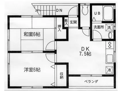 レジデンス阿藤(2DK/1階)の間取り写真