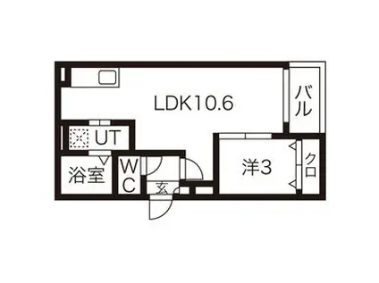 WARREN KANSEII(1LDK/3階)の間取り写真