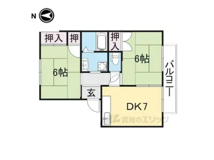 ヴィラージュ堀川(2DK/2階)の間取り写真