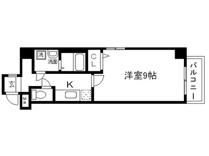 ビレイユ眞英烏丸五条(1K/4階)の間取り写真