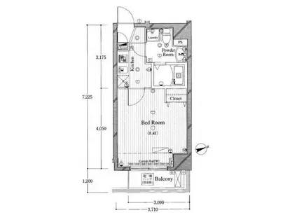 LE-LION TOKYO イースト CORE(1K/2階)の間取り写真