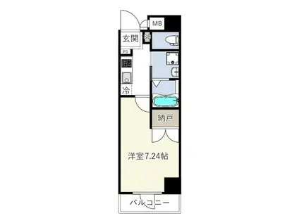 ES GRANDE門前仲町(1K/2階)の間取り写真