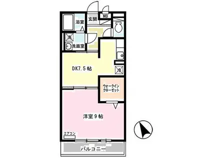 サンテ・レザンジュ A棟(1DK/2階)の間取り写真