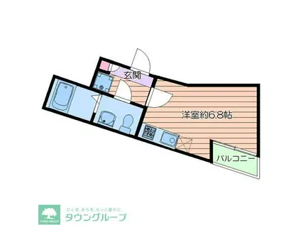 WELL-BEING北千住(ワンルーム/2階)の間取り写真