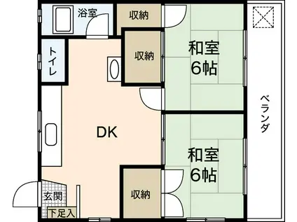 サンビレッジ(2DK/3階)の間取り写真