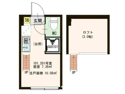 GRANDAVENIR(ワンルーム/1階)の間取り写真