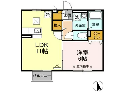 サンハイム フォレスト II(1LDK/1階)の間取り写真