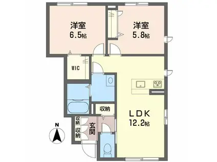 サンシャイン針田II(2LDK/1階)の間取り写真