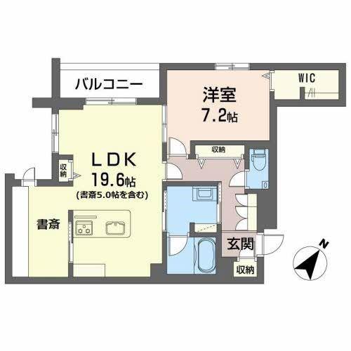 HIGH LINE PARK A(1LDK/4階)の間取り写真