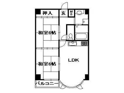 ジャルダン三田3番館(2LDK/4階)の間取り写真