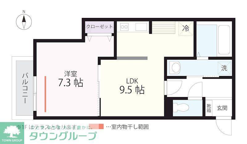 QUIET CRAB HOUSE MIX鎌倉(1LDK/1階)の間取り写真