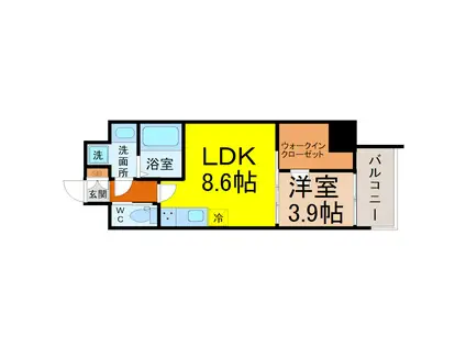 BMG RESIDENCE(1LDK/9階)の間取り写真