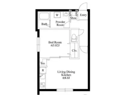 パセオ文京茗荷谷(1LDK/4階)の間取り写真