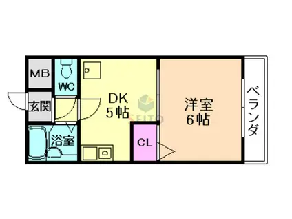 ラポール十三(1DK/5階)の間取り写真