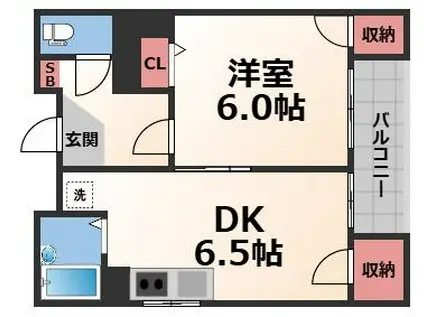 ルモン深江南(1DK/4階)の間取り写真