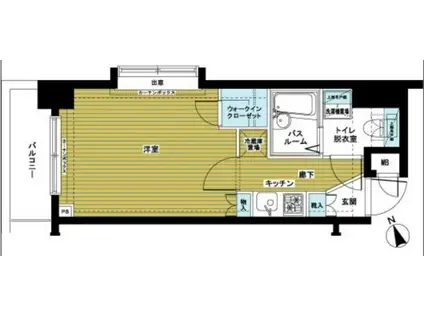 トーシンフェニックス新橋(1K/2階)の間取り写真