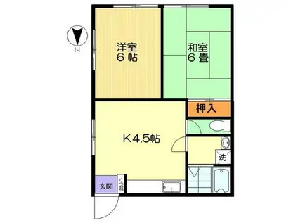 グリーンキャピタルT(2DK/2階)の間取り写真